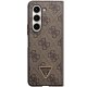 Guess Ādas 4G Triangle Strass futrālis Samsung Galaxy Z Fold 5 - brūns | Leather case for brown