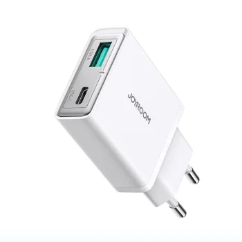 Joyroom JR-TCF14 20W USB-A USB-C īpaši plāns lādētājs - balts