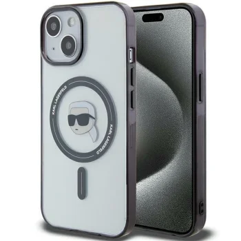Karl Lagerfeld iPhone 15 Plus чехол IML Karl`s Head MagSafe, прозрачный