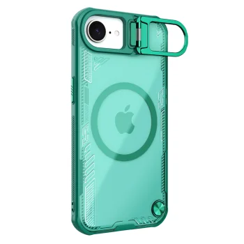 Nillkin Iceblade Prop Magnetic vāciņš priekš iPhone 16e / 17e ar statīvu, zaļš