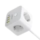 Baseus PowerCombo 7 in 1 Power Strip Cube, 3 AC + 3 x USB-A + 1 x USB-C, 20W, 1.5m, White | Удлинитель...