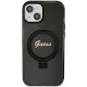 Чехол Guess Ring Stand Script Glitter MagSafe для iPhone 15 - черный