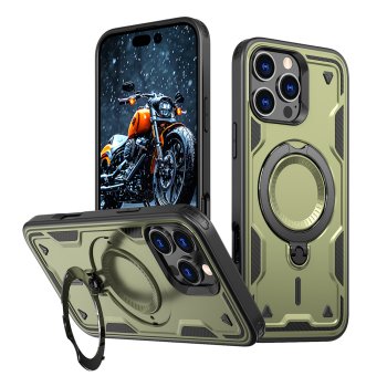 Hybrid Armor Trendy vāciņš iPhone 16 Pro Max ar MagSafe, zaļš