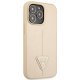 Guess Saffiano Triangle Logo Case for iPhone 14 Pro Max - Beige