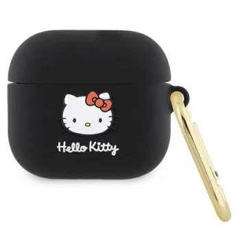 Чехол Hello Kitty для AirPods 3 Silicone 3D Kitty Head, черный