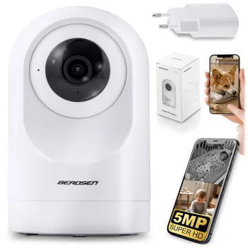 Поворотная IP-камера и видеоняня Berdsen BD-941 5 Мп, белая