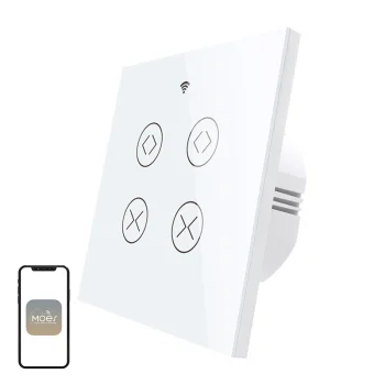 Viedais žalūziju slēdzis MOES WRS-EUC2-WH-MS, Wi-Fi / RF433