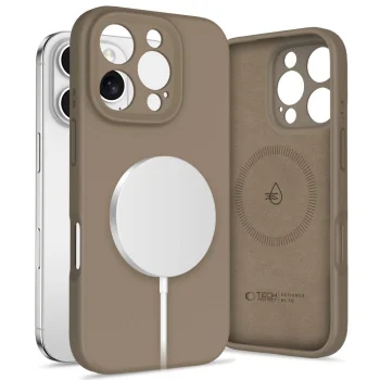 Tech-Protect Liquid Silicone MagSafe Phone Case Cover iPhone 16 Pro Max - Brown