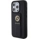 Guess iPhone 15 Pro Max vāciņš Grip Stand 4G Saffiano Strass, melns