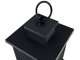 Decorative LED lantern with moving flame - battery-operated ambient light, black