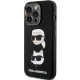 Karl Lagerfeld iPhone 15 Pro Max vāciņš Silicone Karl & Choupette Head, melns
