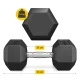 4FIZJO HEX Steel Dumbbell 15 kg, Black
