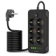 Tech-Protect PC6X6 Power Strip 6 Sockets 3xUSB-A 3xUSB-C 2m, Black