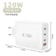 Сетевое зарядное устройство Tech-Protect NC120W-GAN 120W, 4 порта, белое