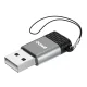 Bwoo BZ-38 USB-A uz USB-C adapteris, Pelēks