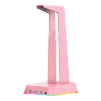 Austiņu statīvs ONIKUMA ST-2 ar RGB apgaismojumu un USB centrmezglu, rozā
