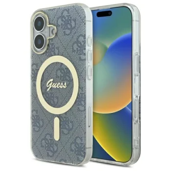 Чехол Guess для iPhone 16 IML 4G MagSafe, синий
