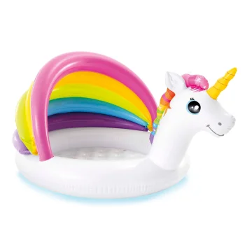 Intex Unicorn piepūšamais baseins bērniem ar jumtiņu, 127x102x69 cm