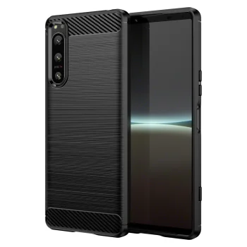 Sony Xperia 5 IV Carbon Flexible Cover TPU Case, Black | Telefona Maciņš Vāciņš Apvalks Bampers