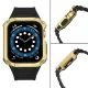 Protect Strap Band siksniņa un aizsargkorpuss Apple Watch 42/44/45mm, melna/zelta