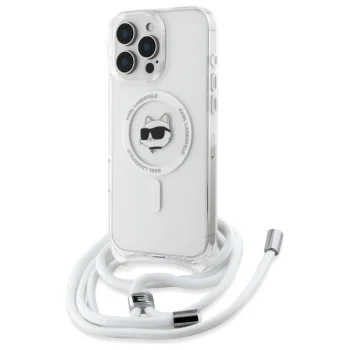 Чехол Karl Lagerfeld для iPhone 16 Pro Max IML Choupette Head & Cord MagSafe, прозрачный