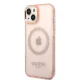 Чехол Guess GUHMP14MHTCMP Gold Outline Translucent MagSafe для iPhone 14 Plus (Розовый)