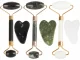 Nefrīta sejas masāžas rullītis + Gua Sha plāksne, Dažādas krāsas | Jade Face Roller with Gua Sha Massage Plate
