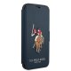 Apple iPhone 12 Pro Max 6.7\" US Polo Embroidery Collection Book Case Cover (USFLBKP12LPUGFLNV), Navy