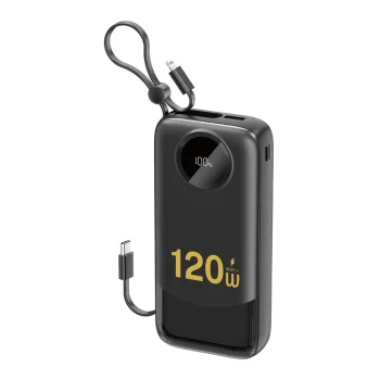 Внешний аккумулятор Dudao K13Pro 20000mAh со встроенными кабелями черный
