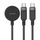 Кабель 3в1 Acefast C6-11 USB-C - 2x USB-C / Qi 100W 1.2м, черный