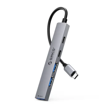 USB-C хаб Orico YSB4-U2 5-в-1 с PD 65W, серый