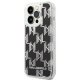 Karl Lagerfeld Liquid Glitter Monogram Case for iPhone 14 Pro Max, Black