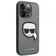 Karl Lagerfeld Saffiano Karl\'s Head Patch vāciņš iPhone 14 Pro sudraba