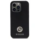 Guess 4G Strass Metal Logo vāciņš Apple iPhone 15 Pro melns
