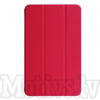 Samsung Galaxy Tab A 2016 10.1" SM-T580 T585 Tri-fold Stand Smart Leather Case Cover, red - vāks apvalks pārvalks