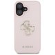 Guess Grained Big 4G Logo Small Classic Logo Case for iPhone 16, Pink