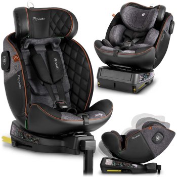 Автокресло Nukido Prestige Line Чёрно-серое 0-36 кг ISOFIX
