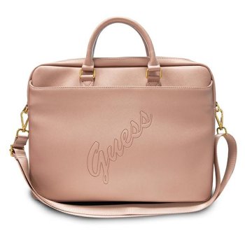 Guess Saffiano Script klēpjdatora soma 16", rozā