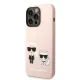 Чехол Karl Lagerfeld Silicone Karl & Choupette MagSafe для iPhone 14 Pro, светло-розовый
