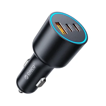 Автомобильное зарядное устройство Orico HyperDrive 165W USB-A + 2x USB-C, Черный