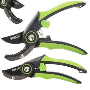 Izturīgas dārza šķēres zariem un krūmiem DIVO, zaļas