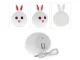 Bērnu naktslampiņa LED Zaķītis, silikona, RGB, USB, balta