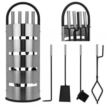 Kamīna Krāsns Piederumu Aksesuāru Komplekts 5 gb. | Fireplace Accessories Tool Kit Tong Shovel Brush Poker