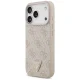 Чехол Guess для iPhone 17 Pro Leather 4G Triangle Strass MagSafe, розовый
