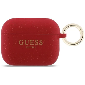 Guess Silicone Glitter Ring Case for AirPods Pro 3, Fuchsia