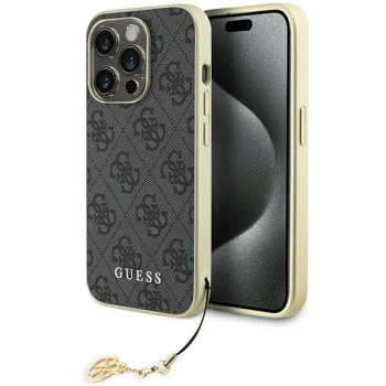 Guess iPhone 15 Pro vāciņš 4G Big Metal Logo, pelēks