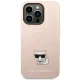 Karl Lagerfeld Silicone Choupette Body vāciņš iPhone 14 Pro, rozā