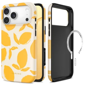 Чехол Tech-Protect Lamano MagSafe для iPhone 18 Pro Max / 17 Pro Max, желтый/белый
