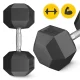 Стальная гантель 4Fizjo HEX, 22,5 кг, черная