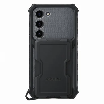 Чехол Samsung Galaxy S23 Rugged Gadget Case с кольцом и подставкой, серый